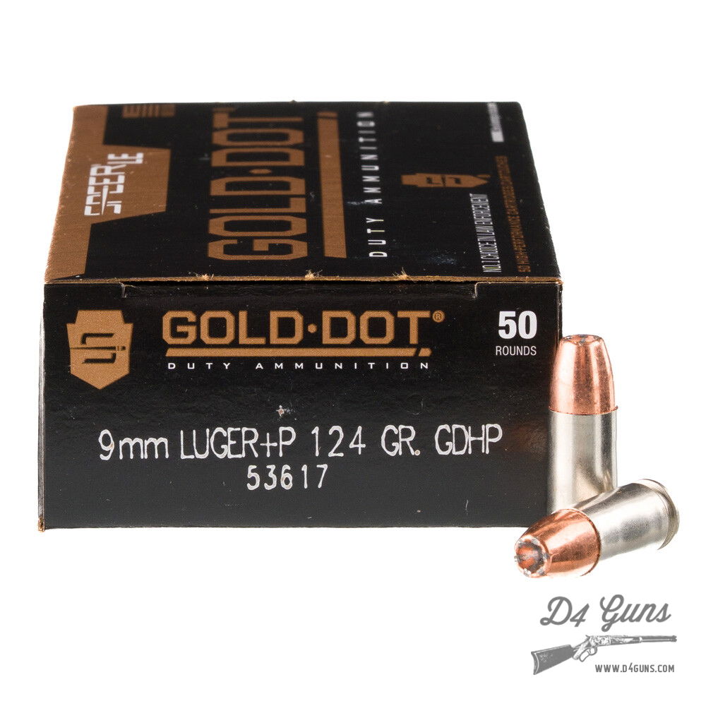Speer LE Gold Dot 9mm Luger (+P) 124gr GDHP 50 Rounds 53617 ...