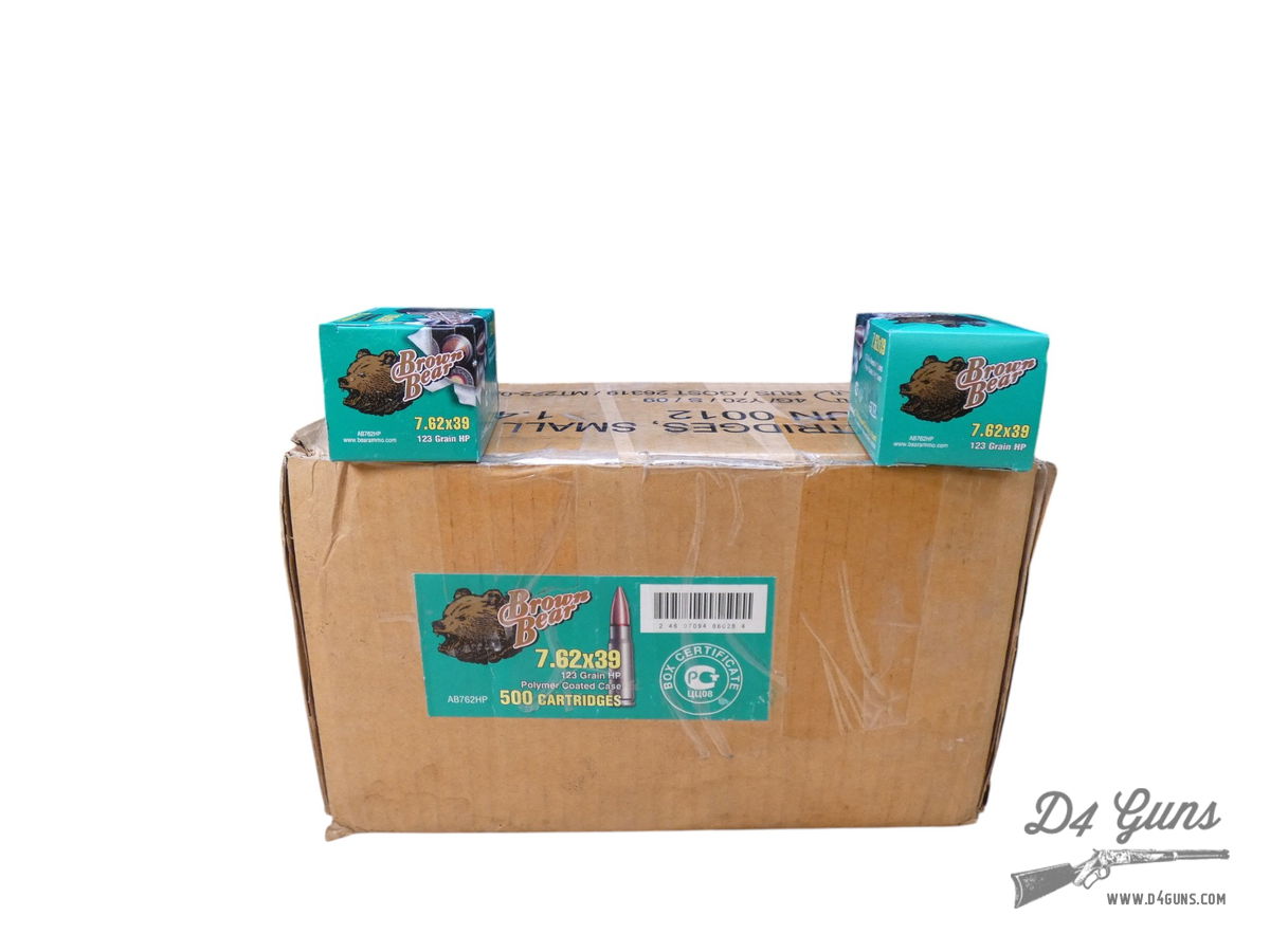 Brown Bear 7.62x39mm 123gr HP 500 Rounds BRN762X39HP123 24607094860284 ...