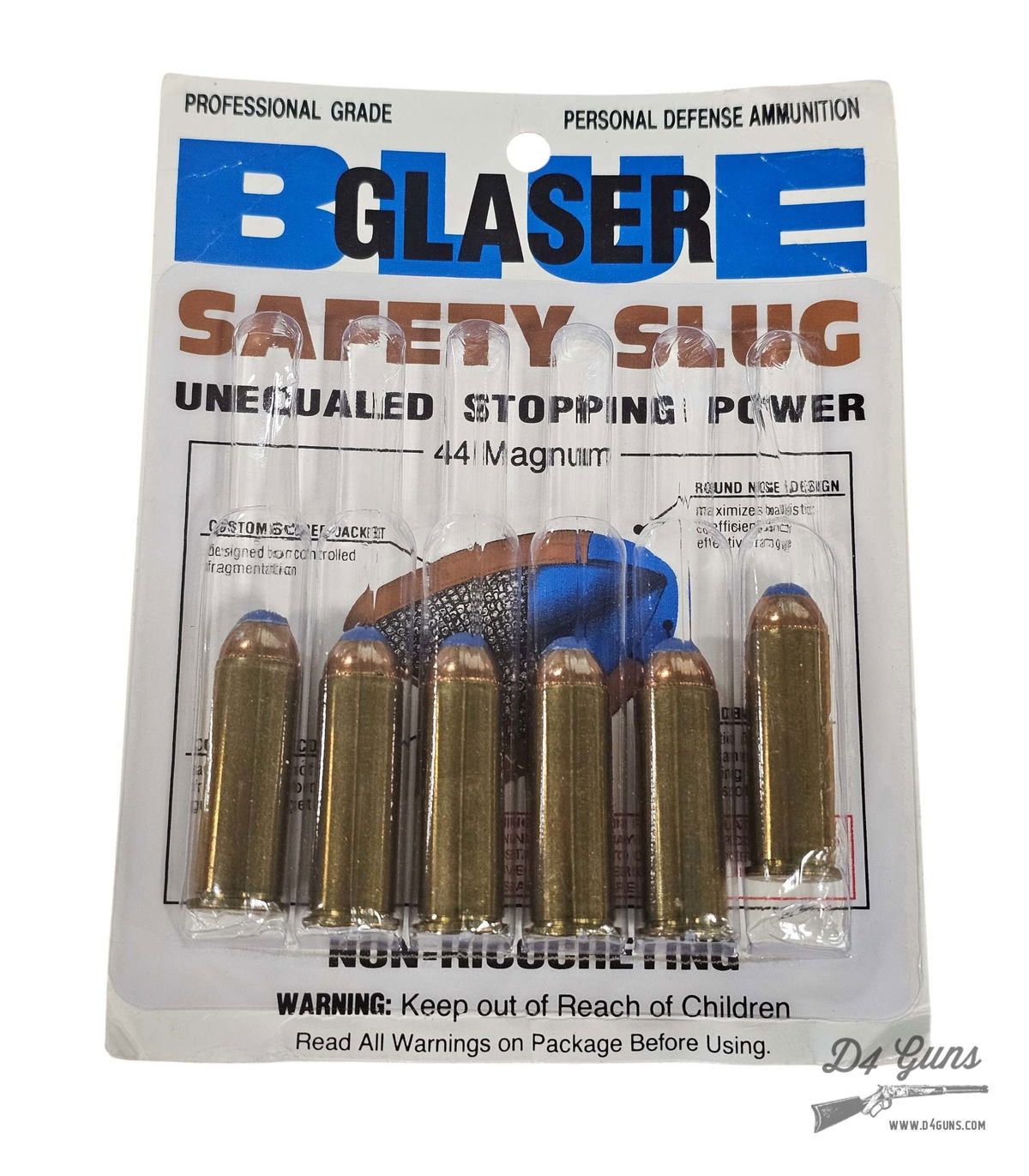 Glaser .44 Mag 135gr Safety Slug 6 Rounds 097719042001 | D4 Guns