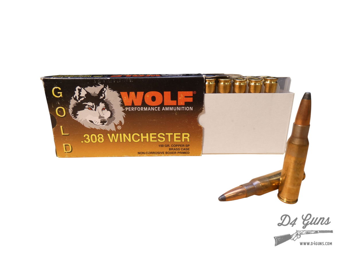 Wolf Gold .308 Win 150gr SP 20 Rounds G308SP1 645611300042 | D4 Guns