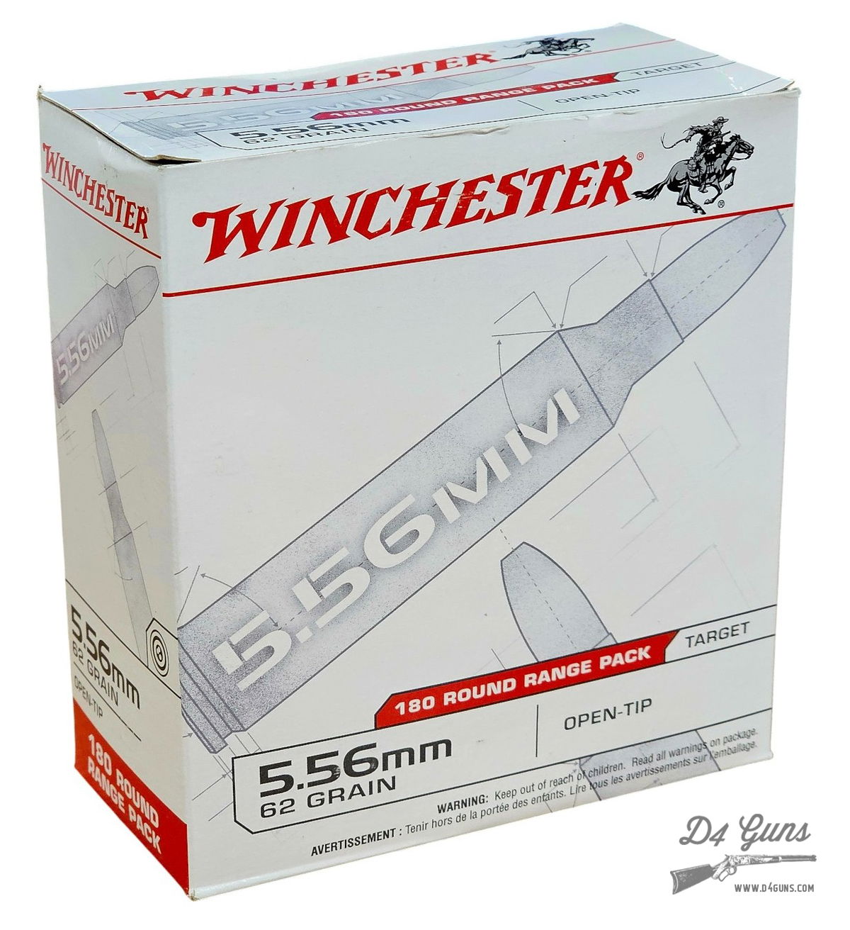 Winchester Range Pack 5.56x45mm NATO 62gr OTM 180 Rounds 020892223943 ...