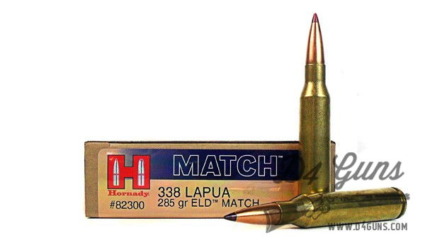 Hornady Match .338 Lapua Mag 285gr ELD 20 Rounds 82300 090255823004 ...