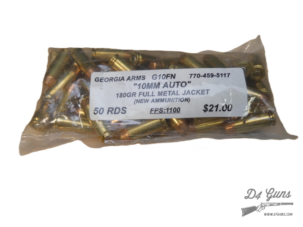 Georgia Arms 10mm Auto 180gr Full Metal Jacket