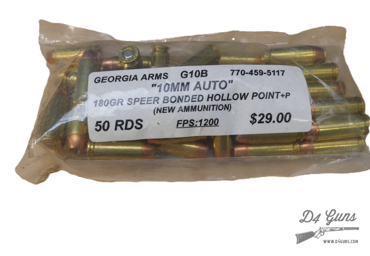Georgia Arms 10mm Auto 180gr Speer Bonded Hollow Point
