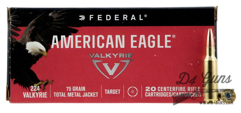 Federal American Eagle .224 Valkyrie 75gr TMJ 20 Rounds 60454463029 ...