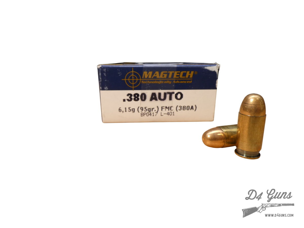MagTech .380 Auto 95gr FMJ 50 Rounds 380A 754908112012 | D4 Guns