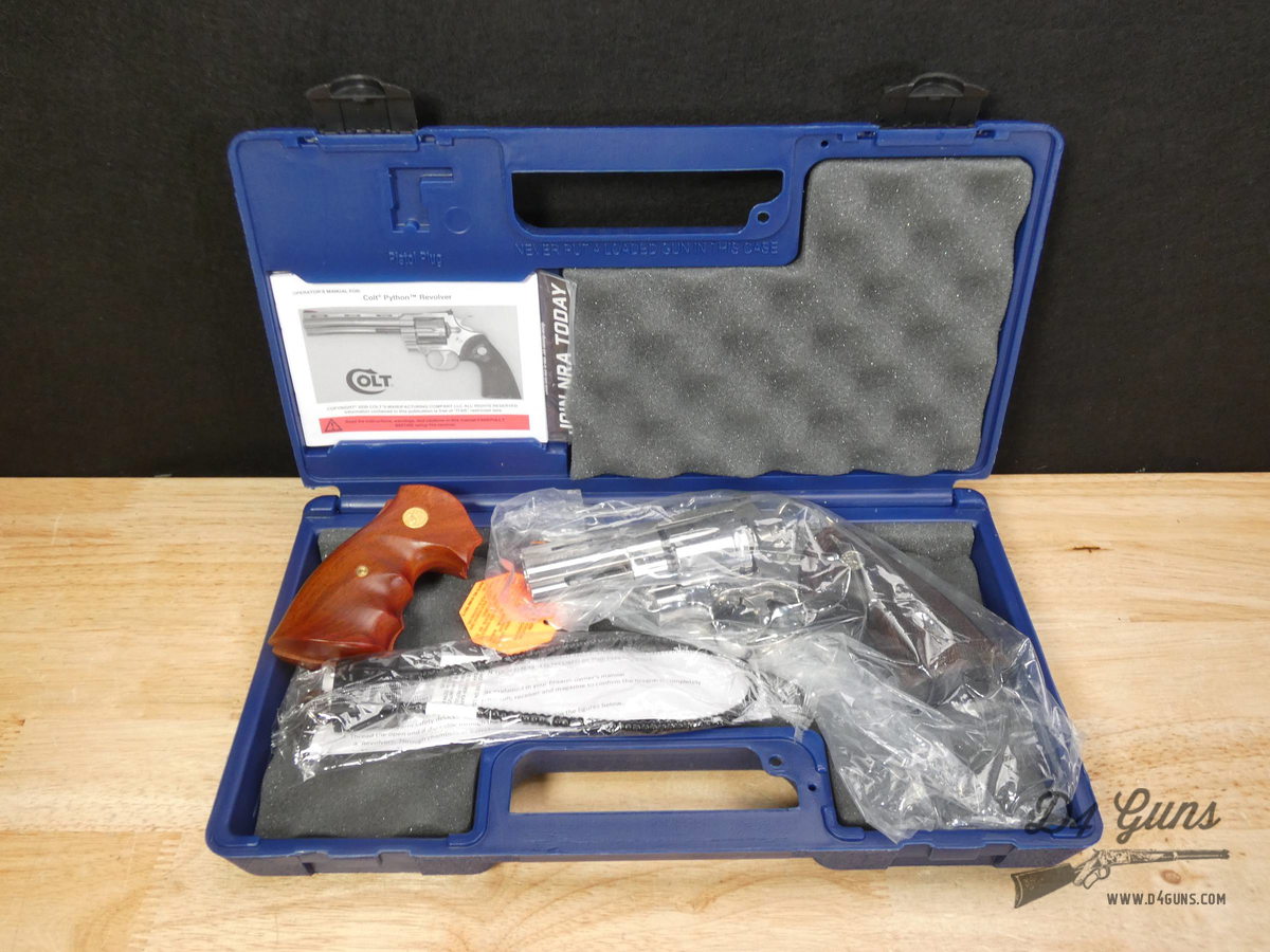 Colt Python - .357 Mag - w/ OG Case & Manual - Stainless - Wood Grips ...
