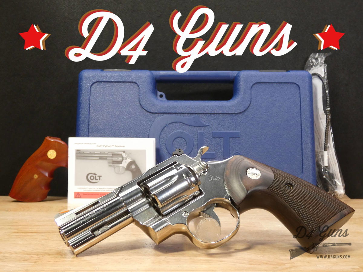 Colt Python - .357 Mag - w/ OG Case & Manual - Stainless - Wood Grips ...