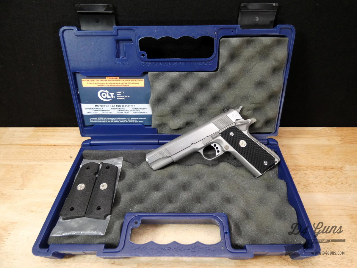 Colt Government Model - .45 AUTO - Stainless - w/ Original case!-img-20
