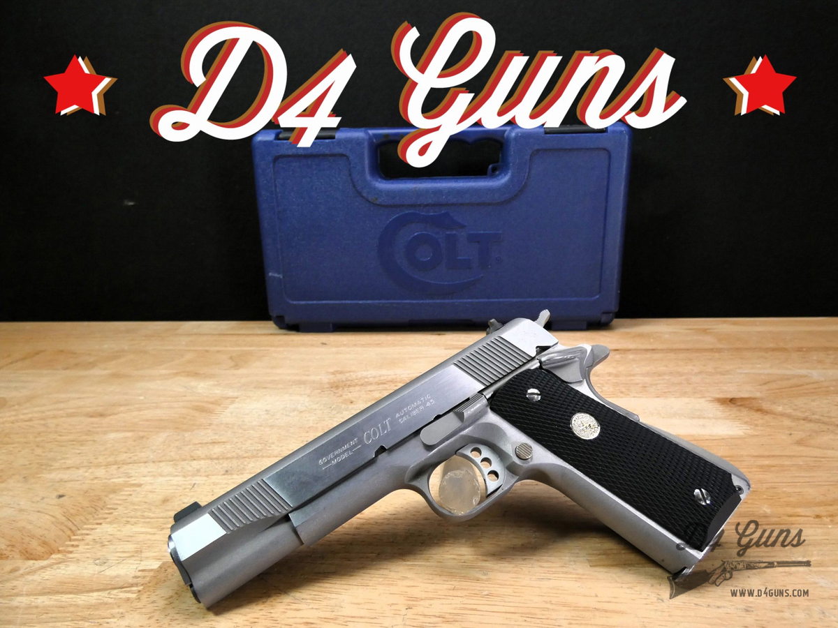 Colt Government Model - .45 AUTO - Stainless - w/ Original case!-img-0