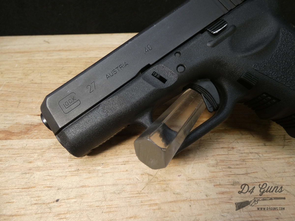 Glock 27 Gen 3 - .40 S&W - G27 - Tupperware Case + 2 Mags - Sub Compact-img-4