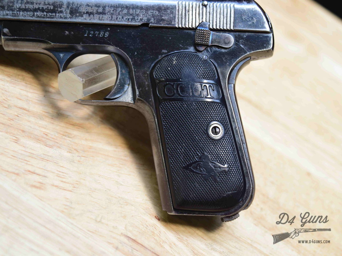 Colt Model 1908 Pocket Hammerless - .380 ACP - MFG 1913 - PD Marked! - C-img-5