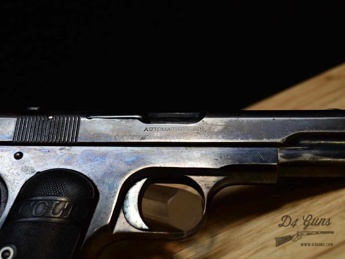 Colt Model 1908 Pocket Hammerless - .380 ACP - MFG 1913 - PD Marked! - C-img-21