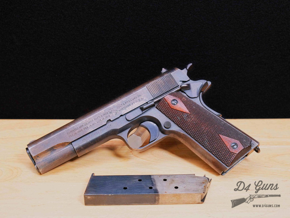Colt Model of 1911 US ARMY - .45 ACP - WWI - MFG 1918 - S8 Stamp - C-img-1