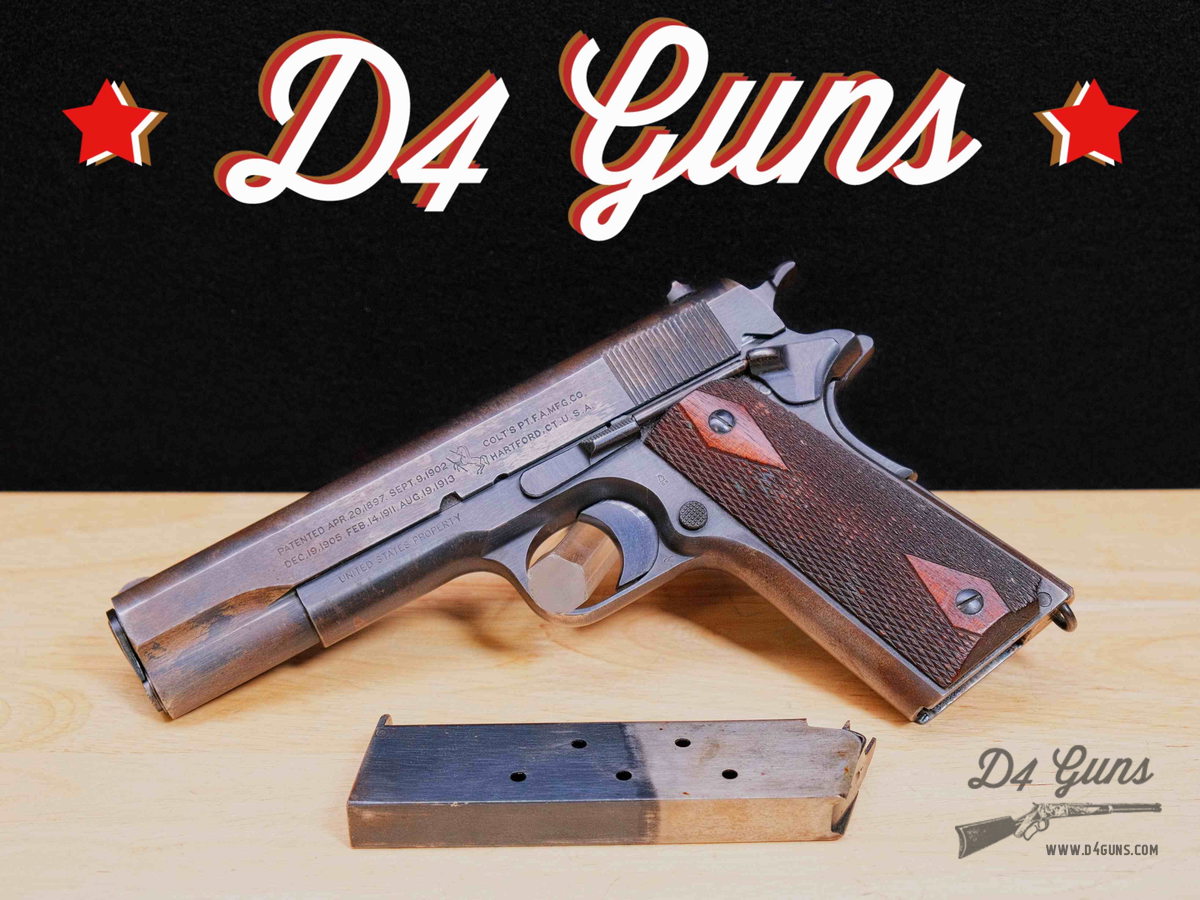 Colt Model of 1911 US ARMY - .45 ACP - WWI - MFG 1918 - S8 Stamp - C-img-0