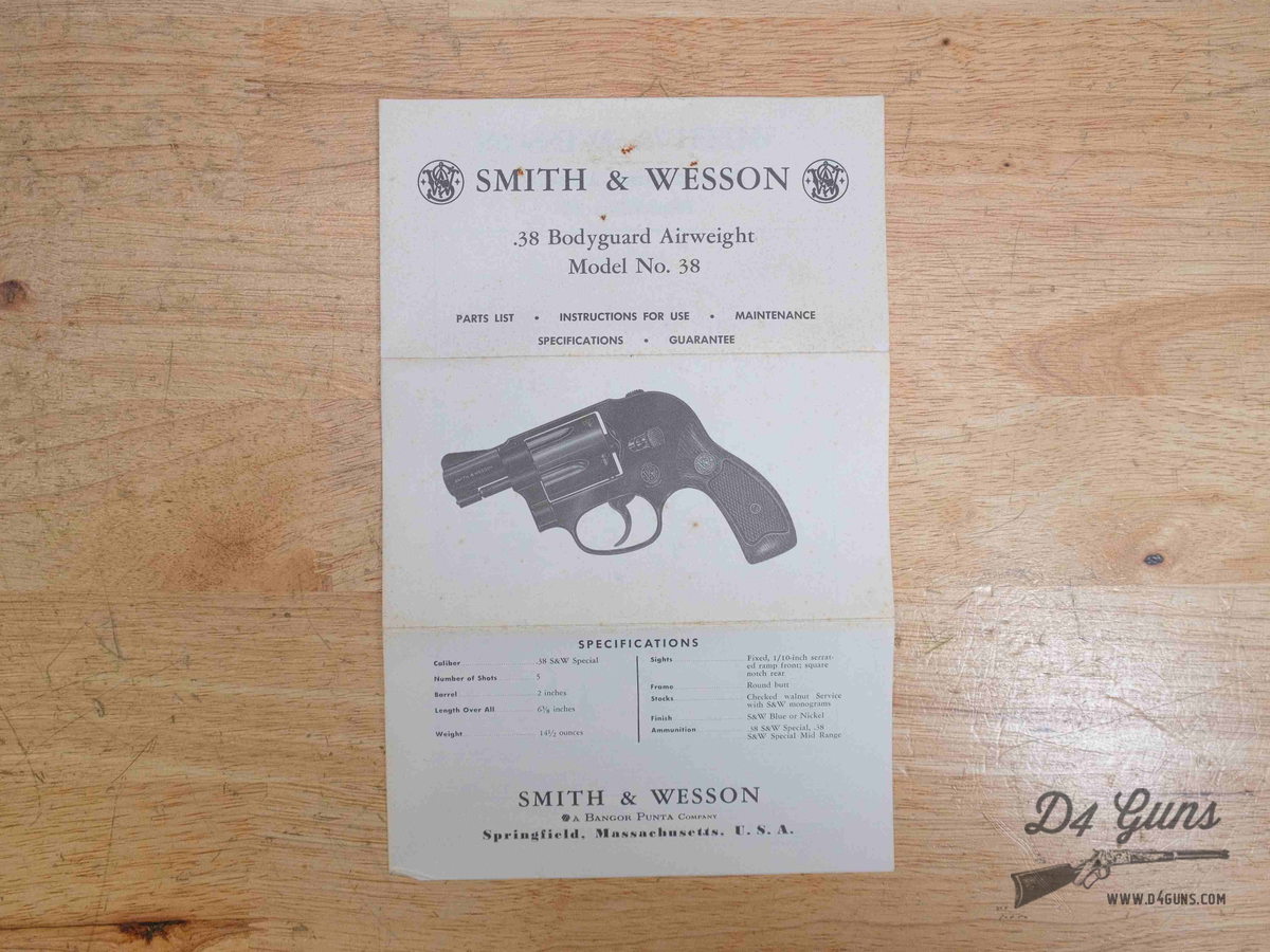 Smith & Wesson Model 38 Airweight - .38 SPL - S&W 5-Shot - Conceal Carry -C-img-29