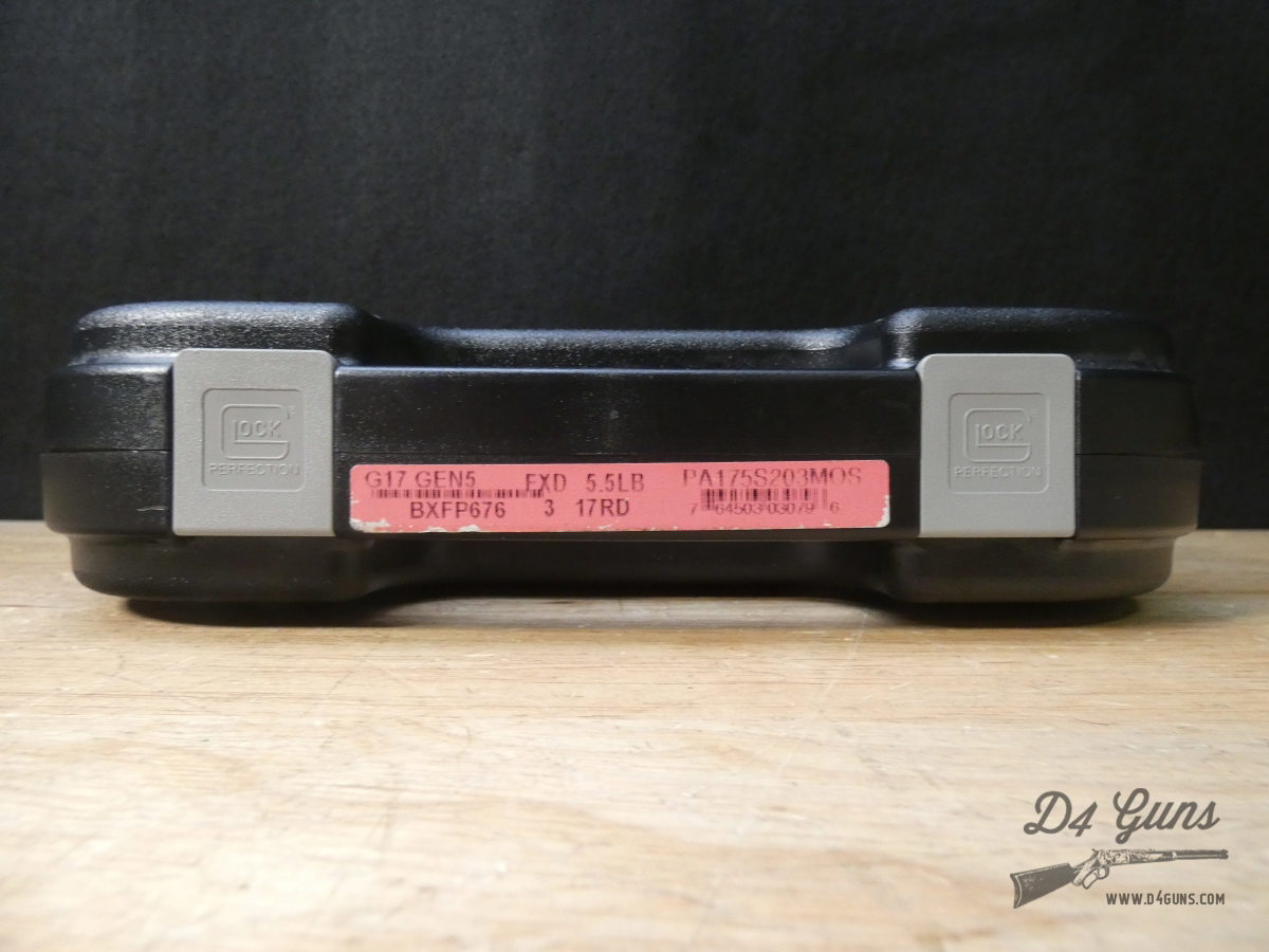 Glock 17 Gen 5 MOS - 9mm - Optic Ready G17 - XLNT w/ OG Case + Mags-img-26
