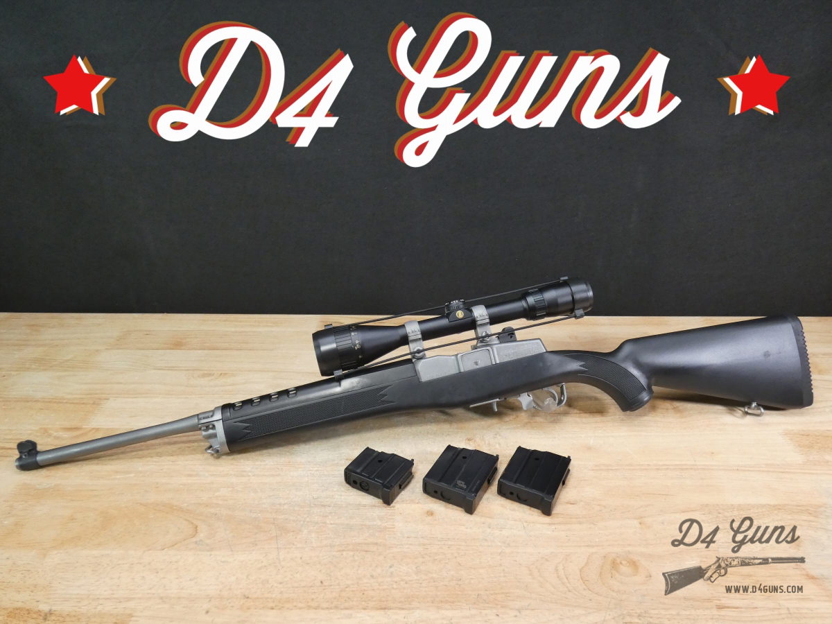Ruger Mini-14 Ranch Rifle Stainless - .223 Rem - Synthetic - 2008 - Scope!-img-0