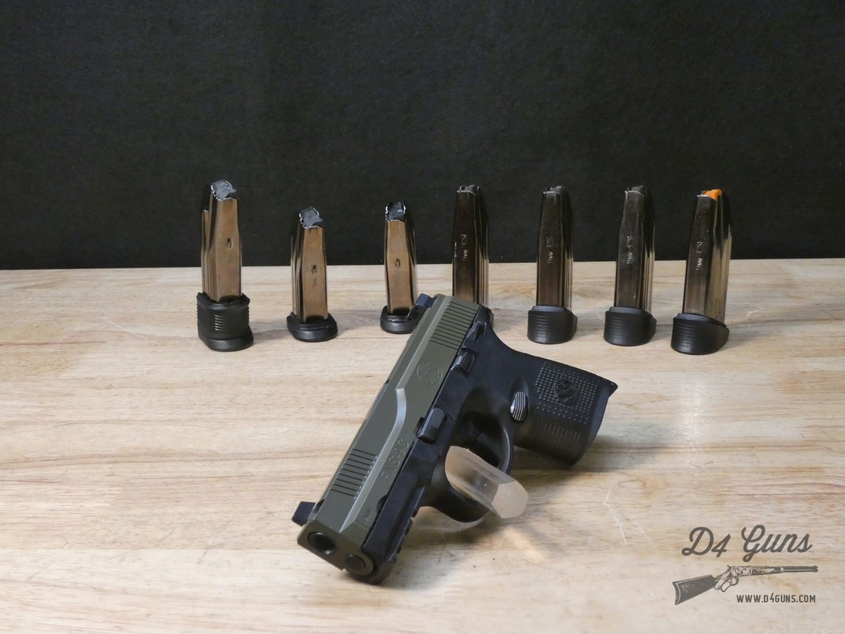 FN FNS-9 Compact - 9mm - Fabrique National FNS-9C w/ Mags - OD Green-img-1
