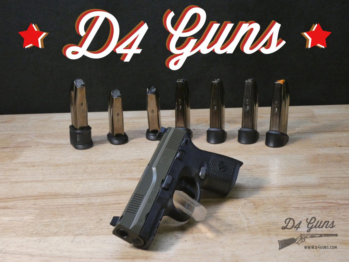 FN FNS-9 Compact - 9mm - Fabrique National FNS-9C w/ Mags - OD Green-img-0