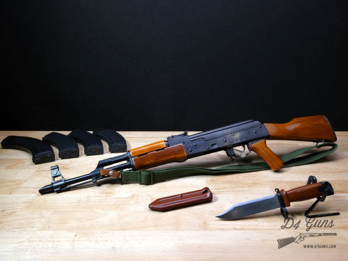 RARE MATCHING Norinco AKM/47S AK-47 - 7.62x39 - XLNT w/ 4 Mags & Bayonet-img-1
