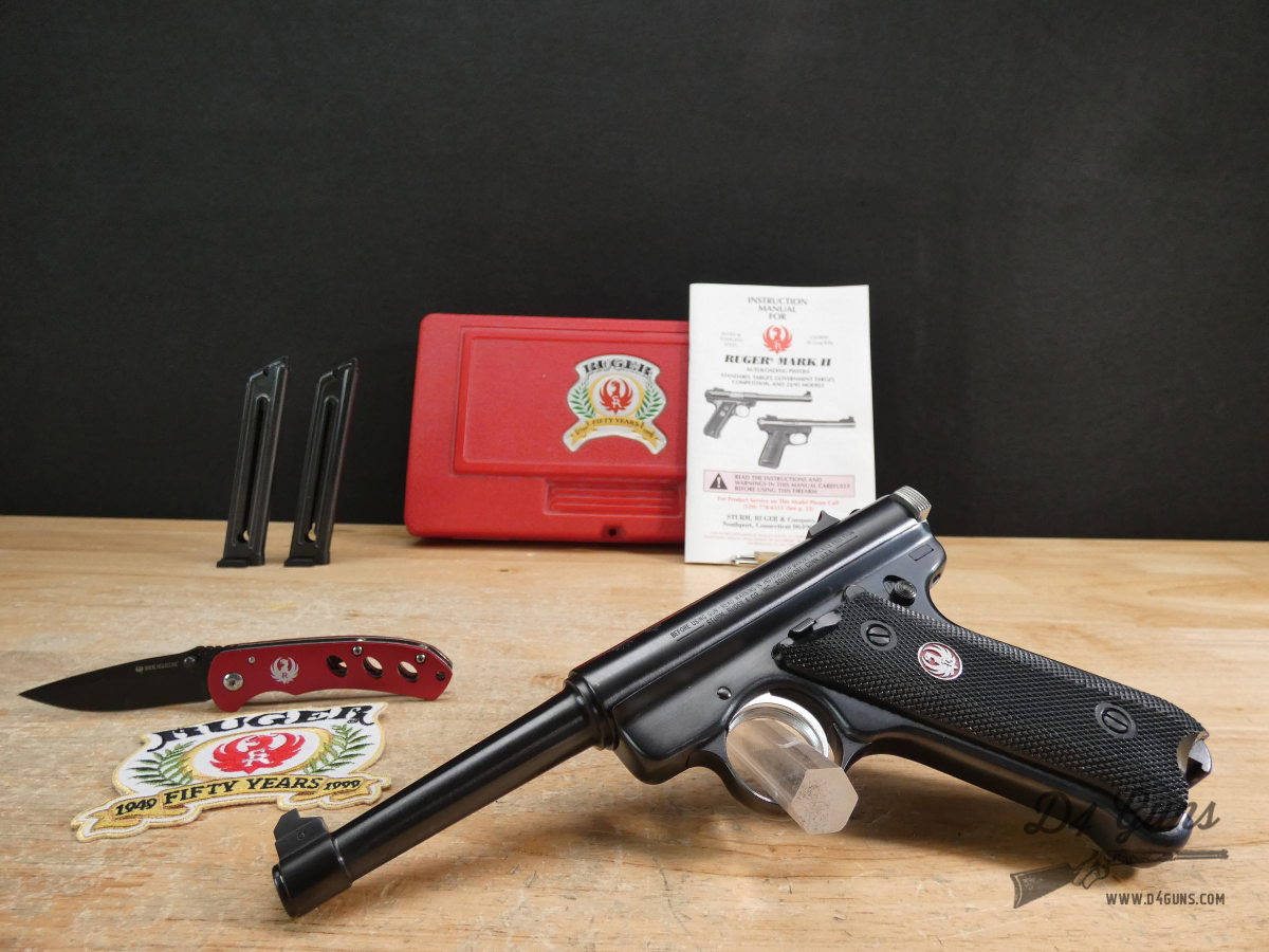 Ruger Mark II - .22 LR - 50 Year Anniversary Edition w/ Knife - MFG 1999-img-2