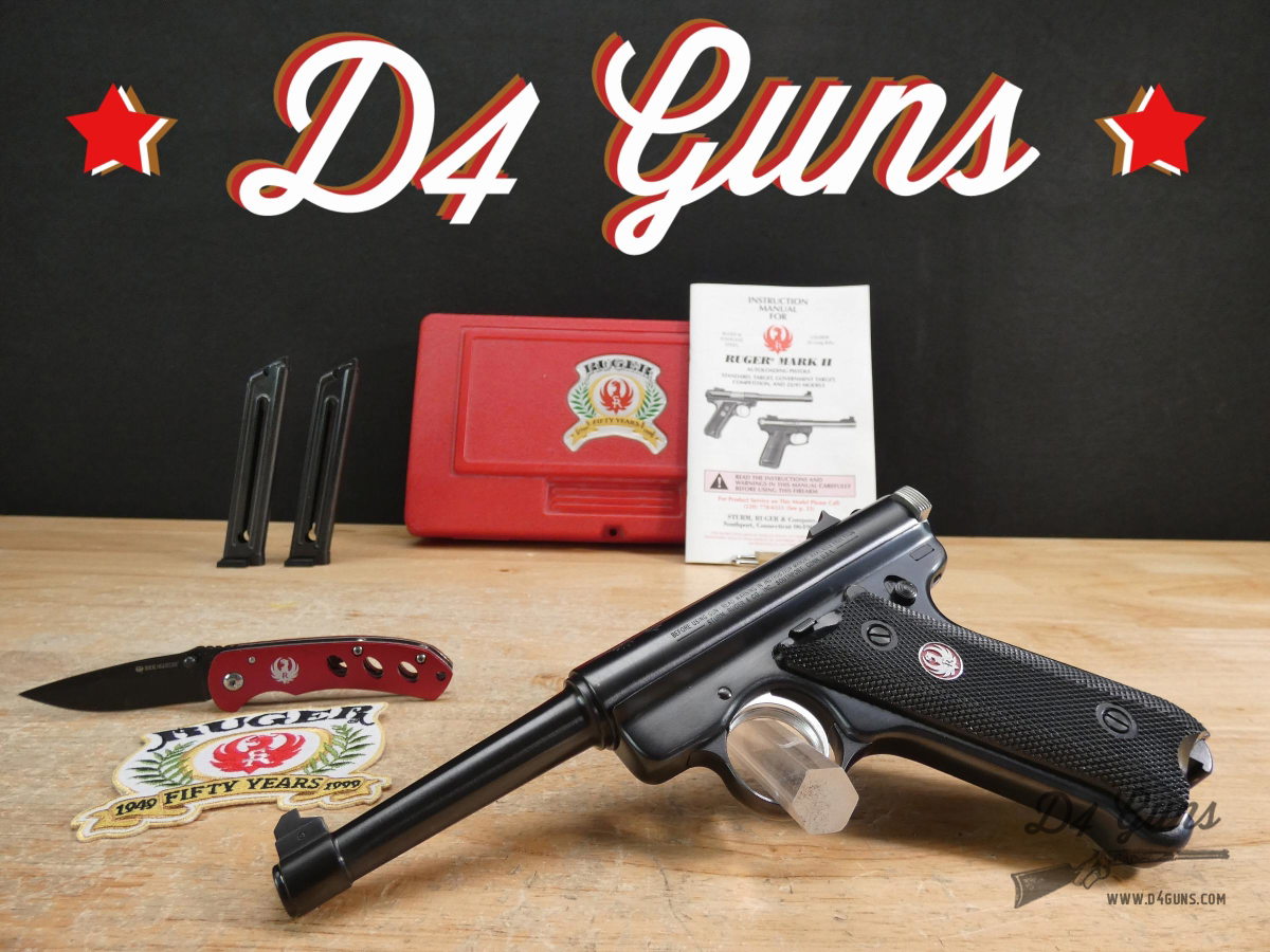 Ruger Mark II - .22 LR - 50 Year Anniversary Edition w/ Knife - MFG 1999-img-1