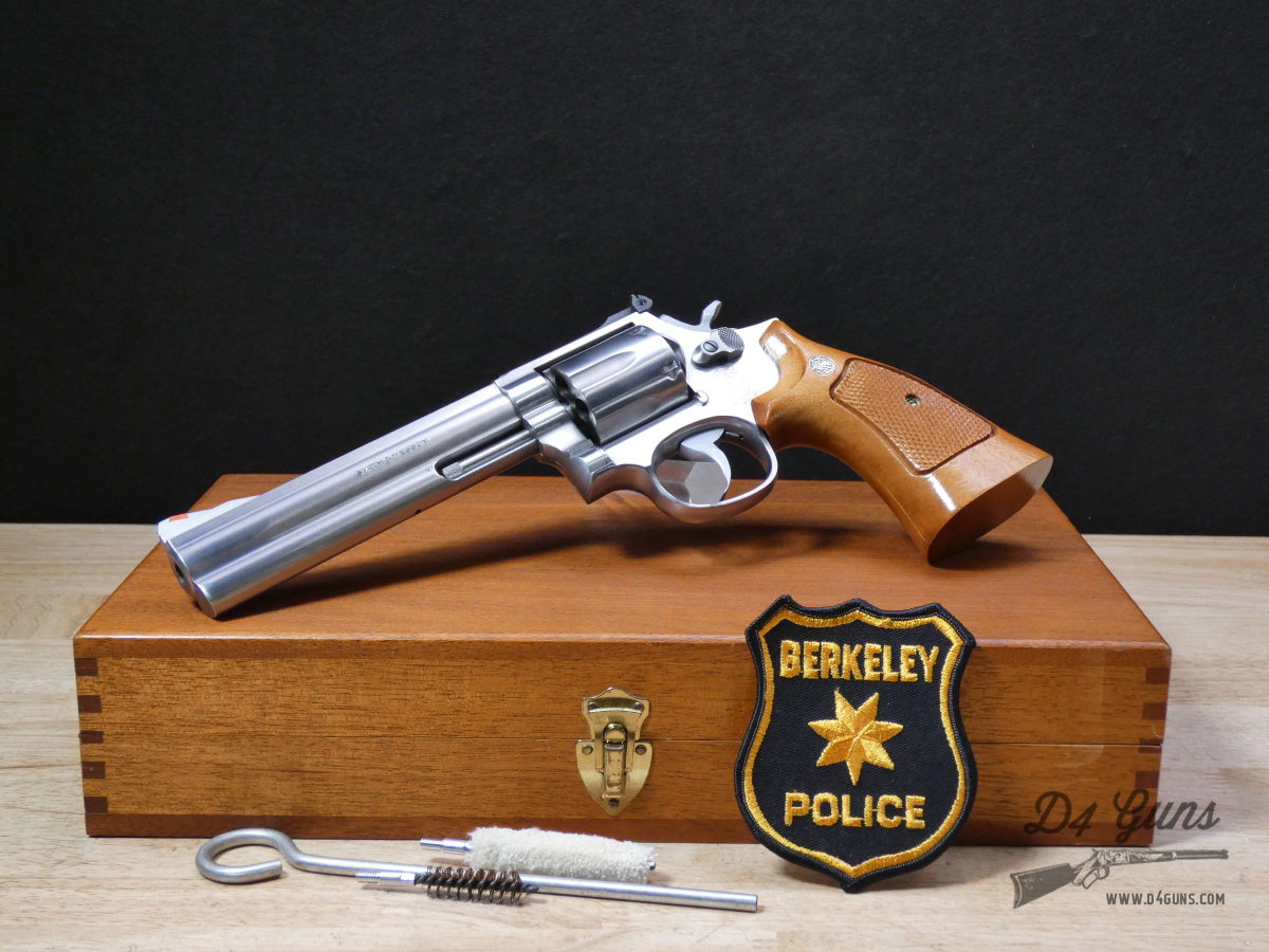 Smith & Wesson 686 NO DASH - .357 Mag - Stainless - Pre-Lock - Wood Case -img-1