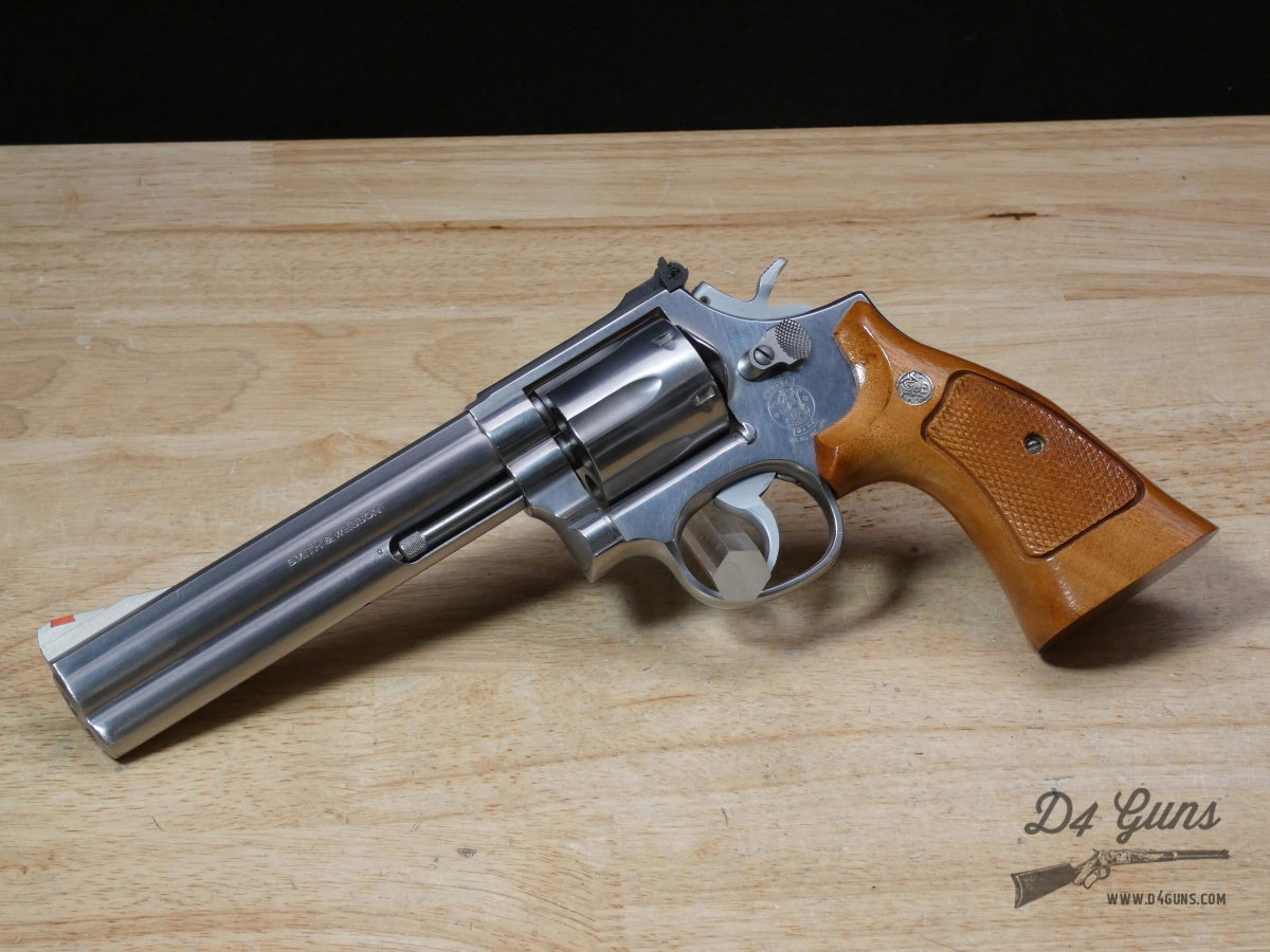 Smith & Wesson 686 NO DASH - .357 Mag - Stainless - Pre-Lock - Wood Case -img-2