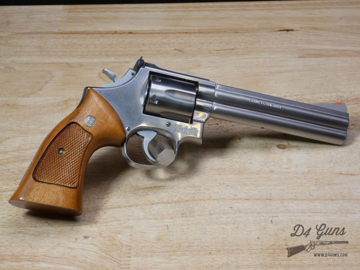 Smith & Wesson 686 NO DASH - .357 Mag - Stainless - Pre-Lock - Wood Case -img-7