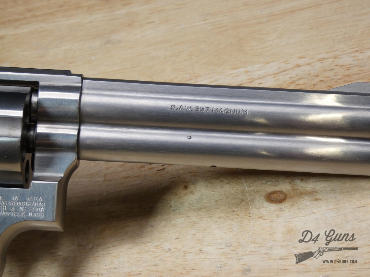 Smith & Wesson 686 NO DASH - .357 Mag - Stainless - Pre-Lock - Wood Case -img-11