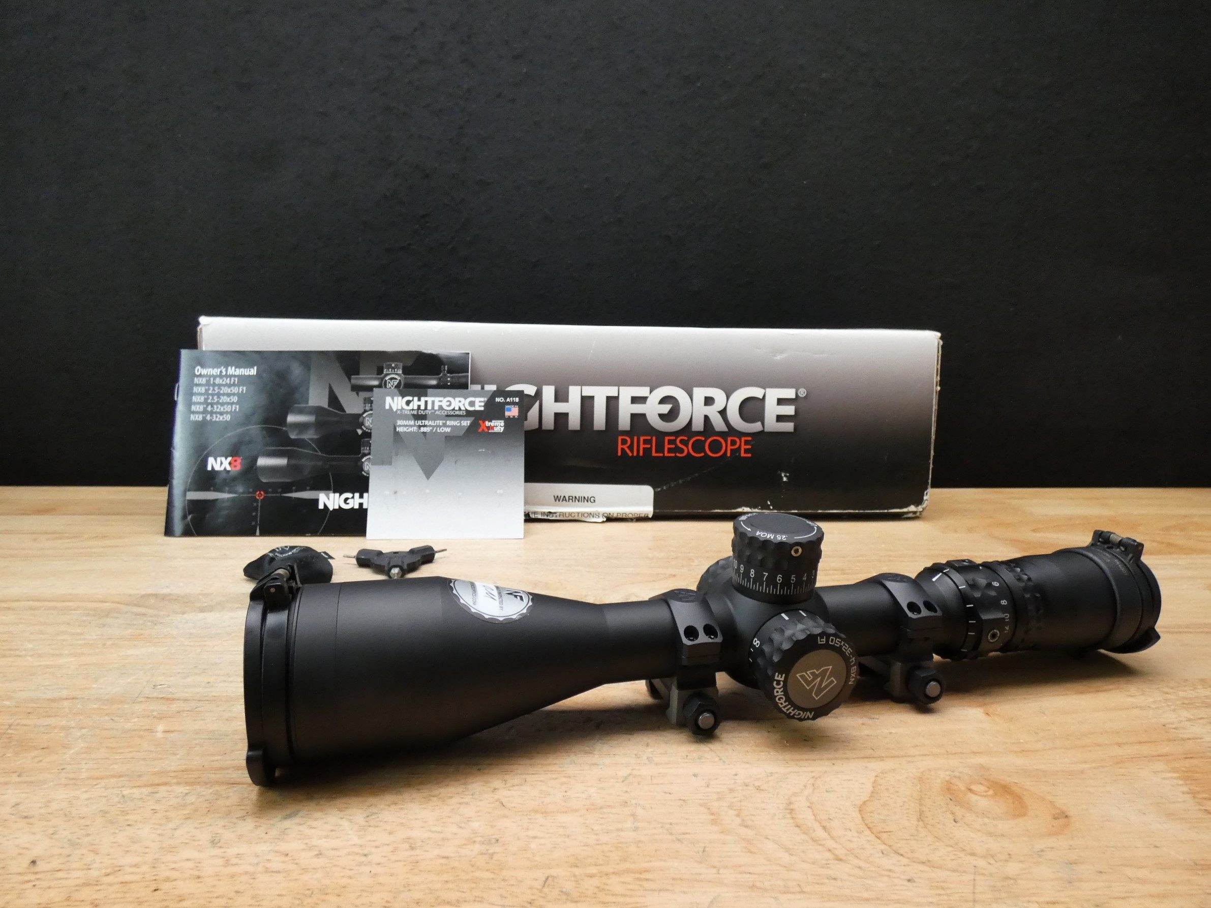 NightForce NX8 4-32x50 F1 Riflescope - MOAR - ZeroStop - XLNT w/ EXTRAS-img-1