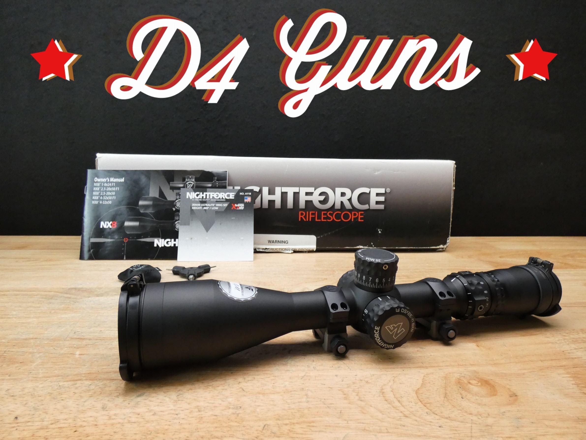 NightForce NX8 4-32x50 F1 Riflescope - MOAR - ZeroStop - XLNT w/ EXTRAS-img-0