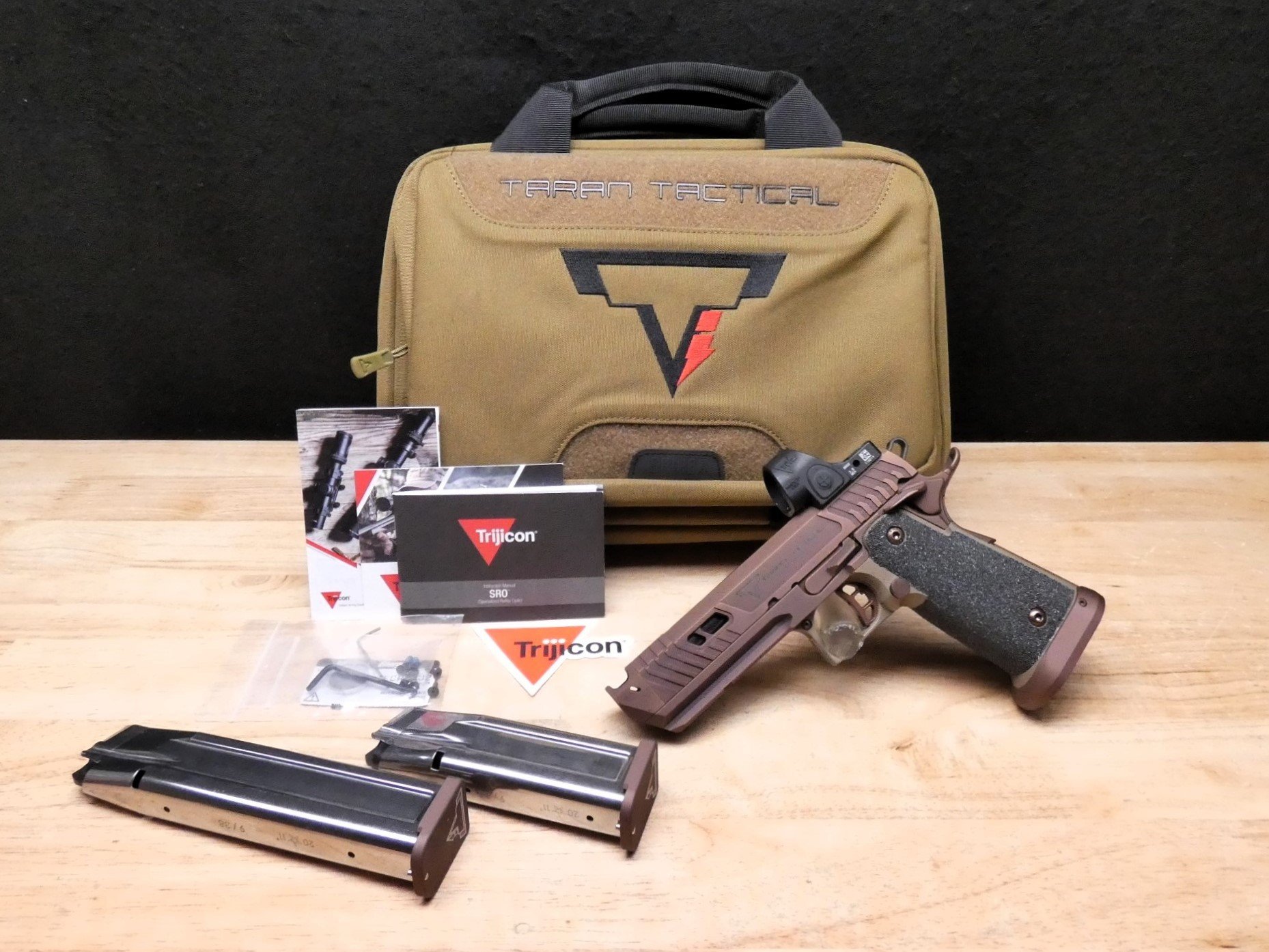 Taran Tactical Sand Viper 2011 - 9mm - XLNT w/ Trijicon SRO & MORE - C-img-2