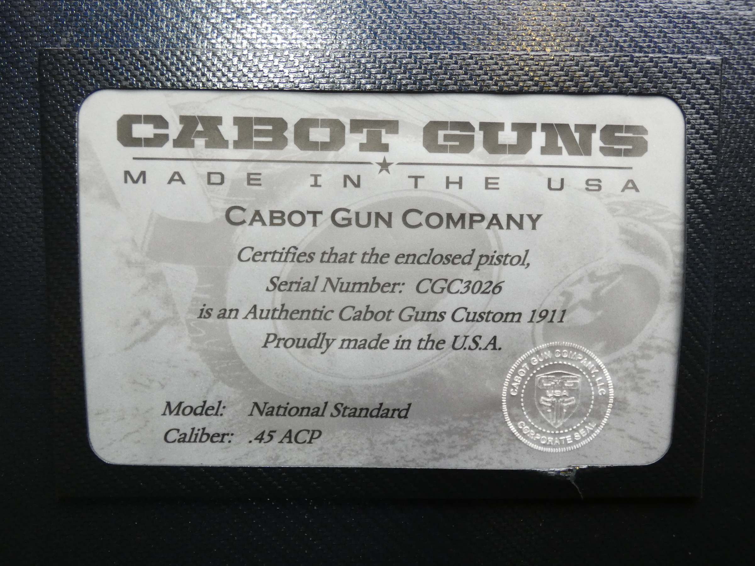 Cabot Guns National Standard 1911 - .45 ACP - 416 Stainless - XLNT!-img-44