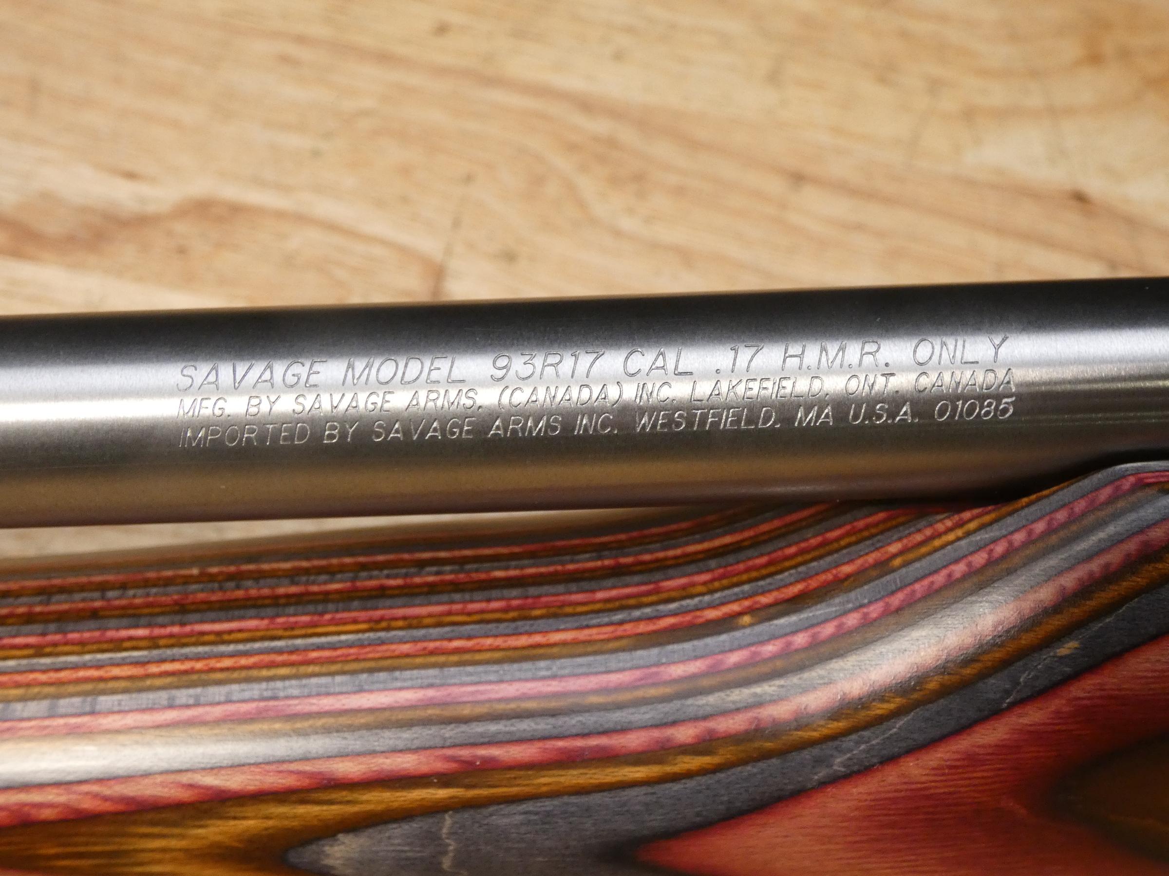 Savage 93R17 BSEV - .17 HMR - Stainless 93R - Laminate - w/ Magazine!-img-27
