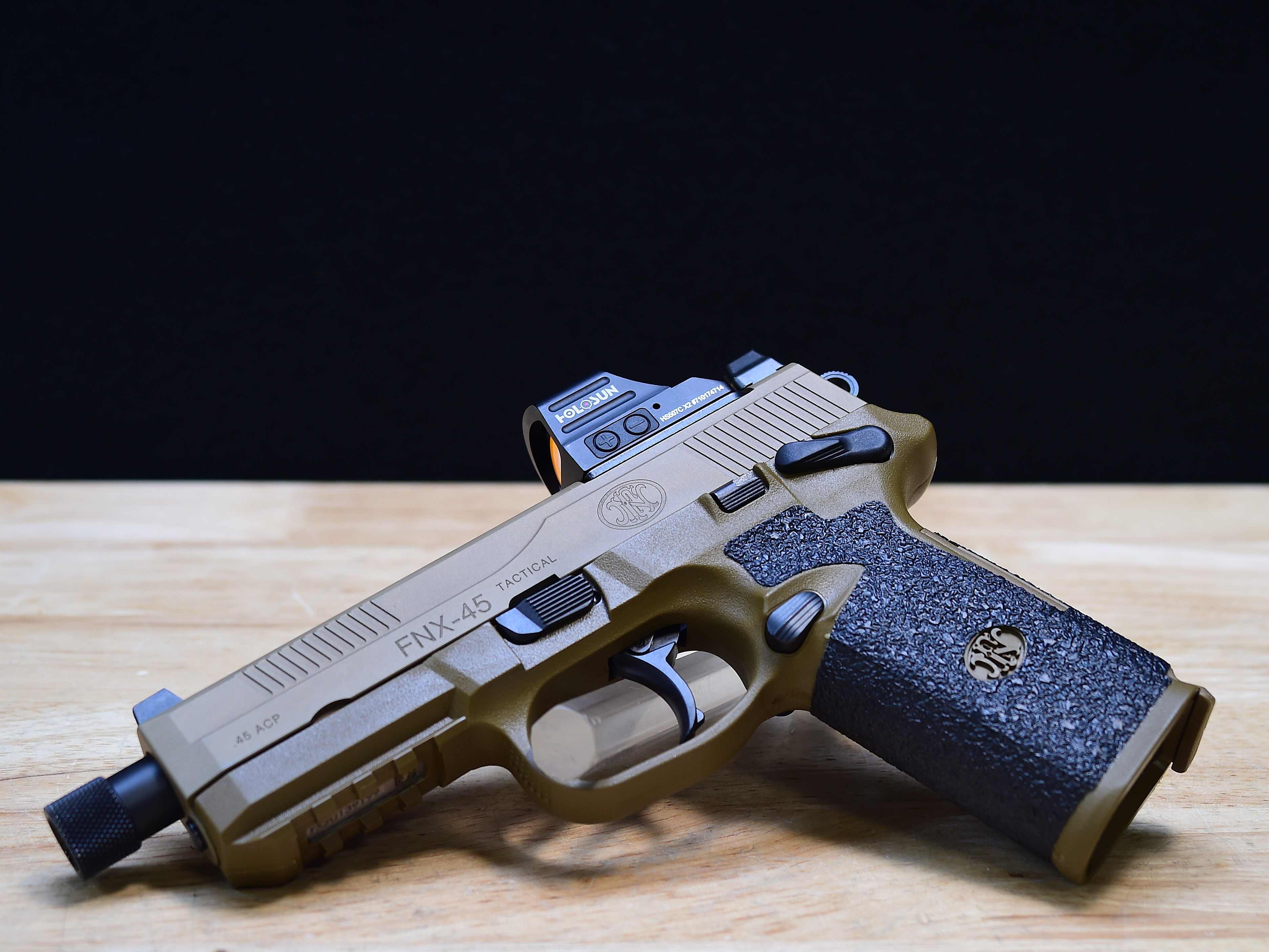 FN FNX-45 Tactical FDE - .45 ACP - Holosun 507 - Case & More - Threaded - C-img-2