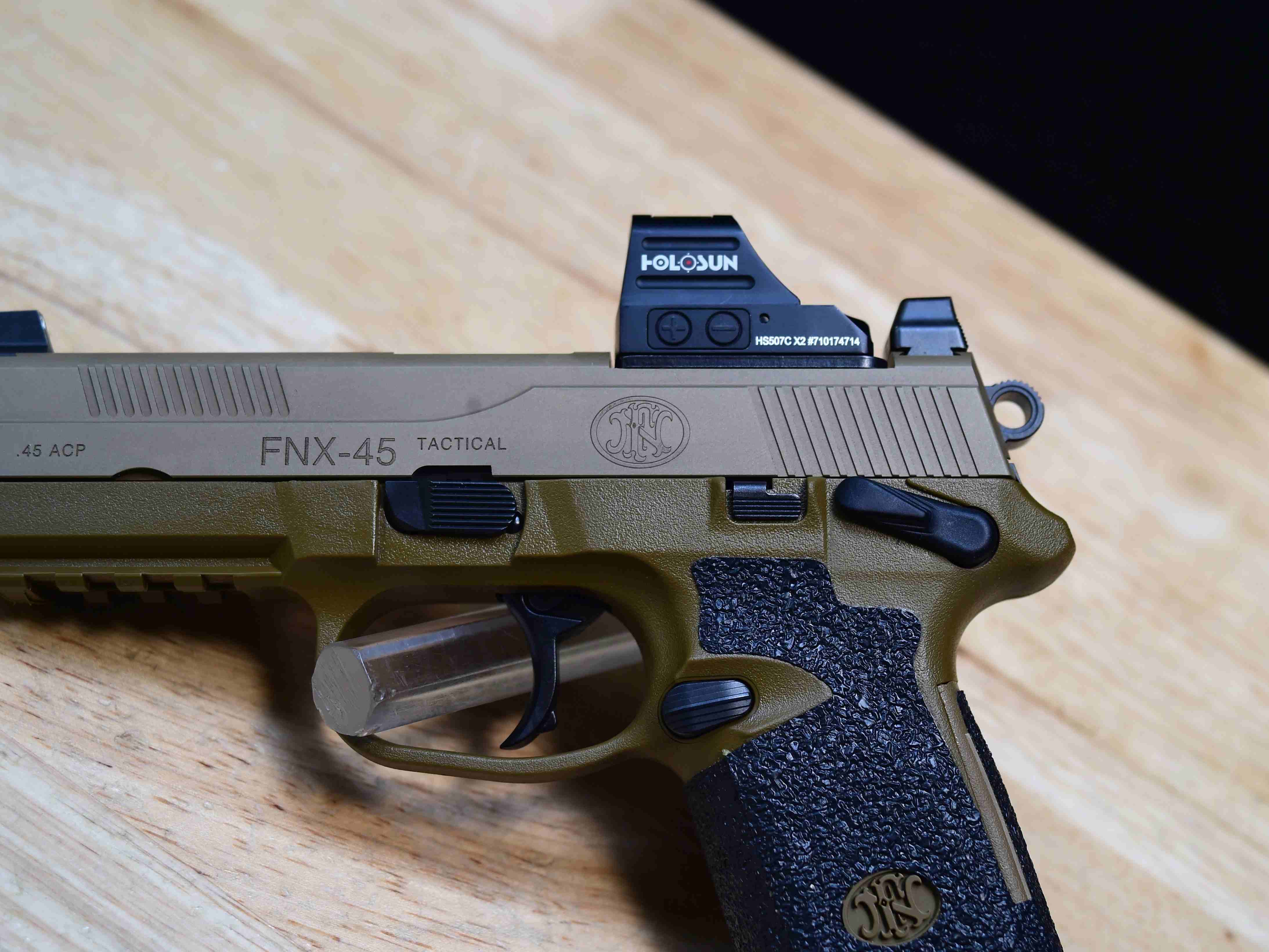 FN FNX-45 Tactical FDE - .45 ACP - Holosun 507 - Case & More - Threaded - C-img-4