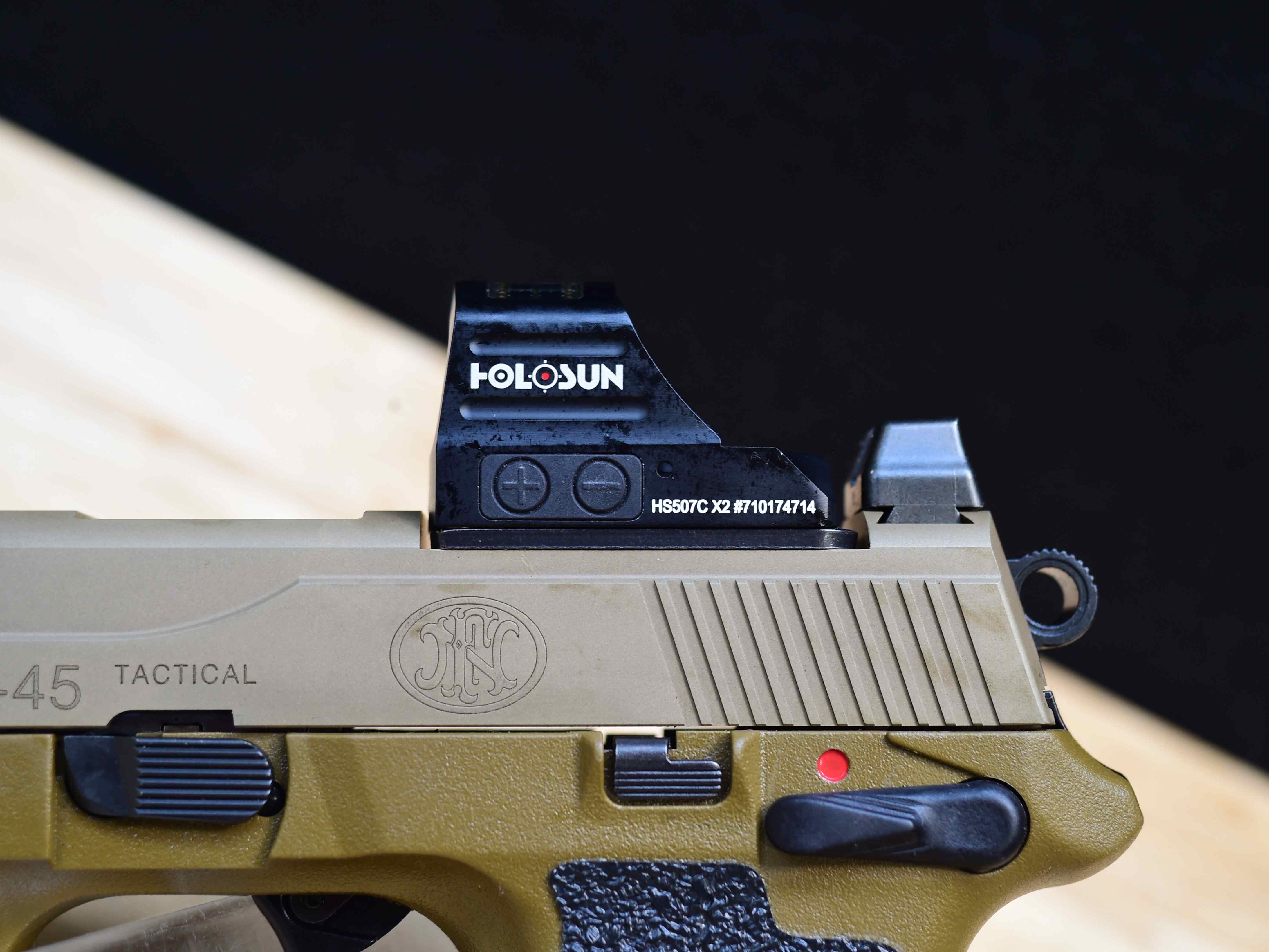 FN FNX-45 Tactical FDE - .45 ACP - Holosun 507 - Case & More - Threaded - C-img-25
