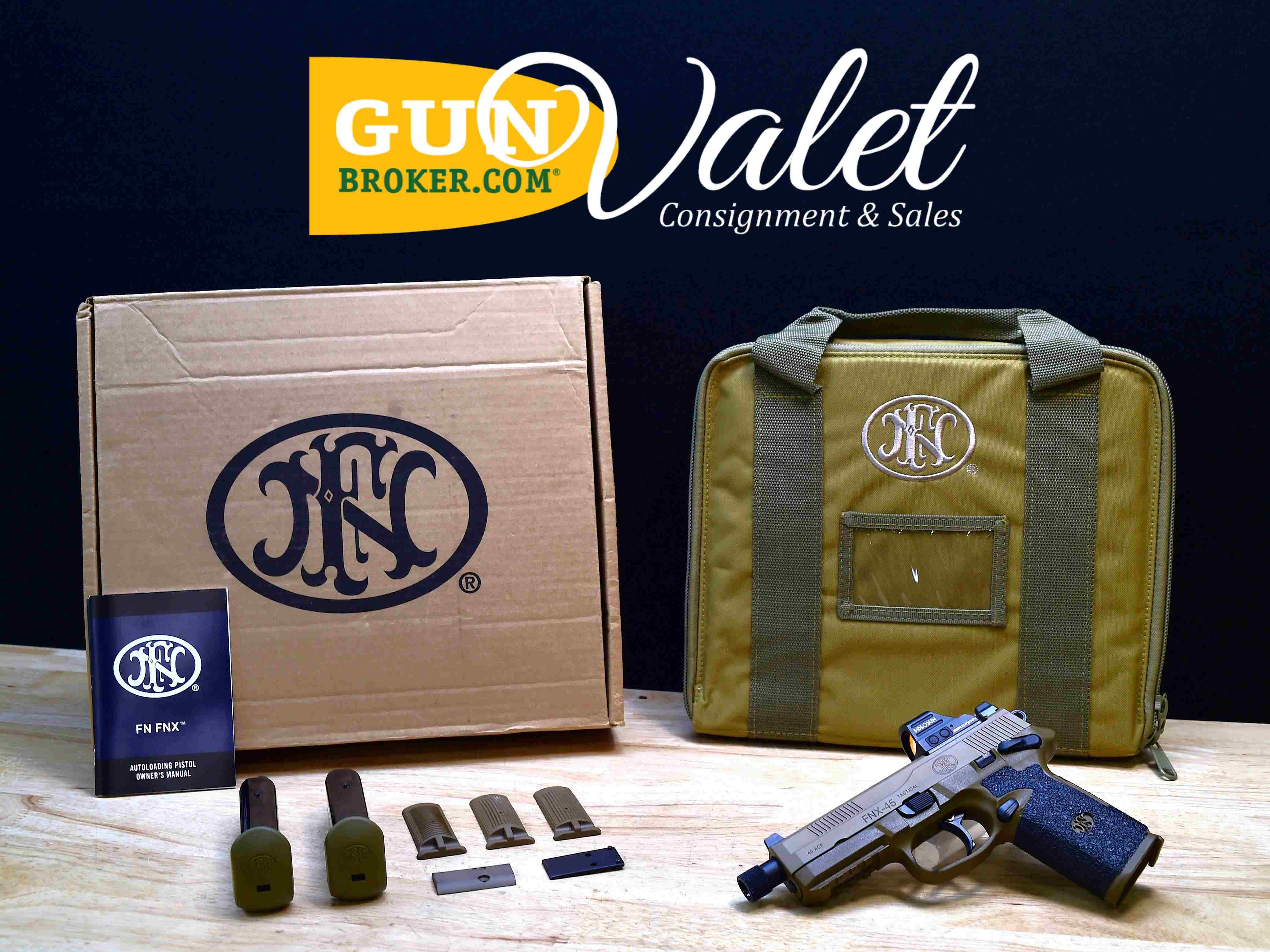 FN FNX-45 Tactical FDE - .45 ACP - Holosun 507 - Case & More - Threaded - C-img-0
